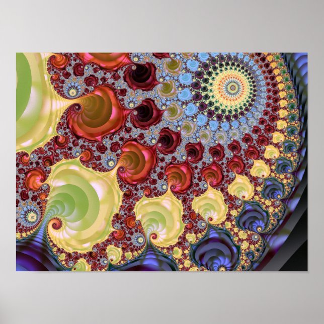 Mandelbrot spiral fraktal poster (Framsidan)