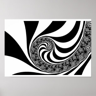 Mandelbrot Zebra Spiral Poster