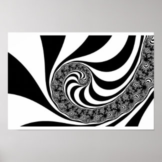 Mandelbrot Zebra Spiral Poster