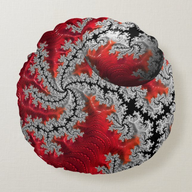 Mandelbrots Round Cushions skönhet Rund Kudde (Framsidan)