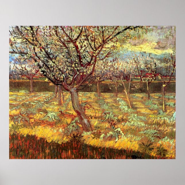 Mandelträd i blomning av Vincent van Gogh Poster (Framsidan)
