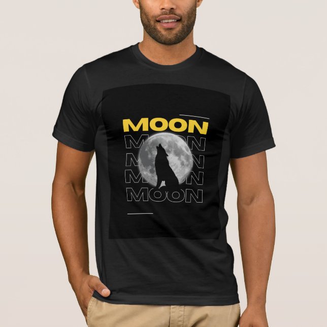 Måndesign t-shirt för unisex (Framsida)