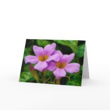 Mandevilla Flowers i Rosa Garden Art Note Card