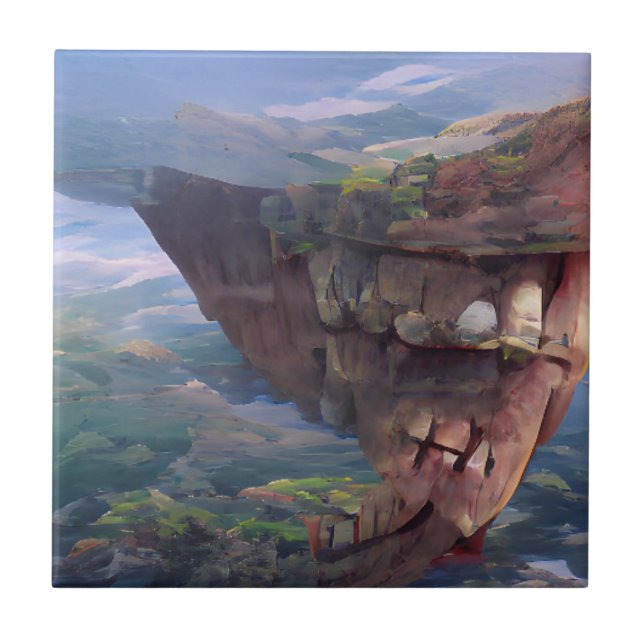 Mandible Mountain Cliffs Abstrakt Digital Art Kakelplatta (Framsidan)