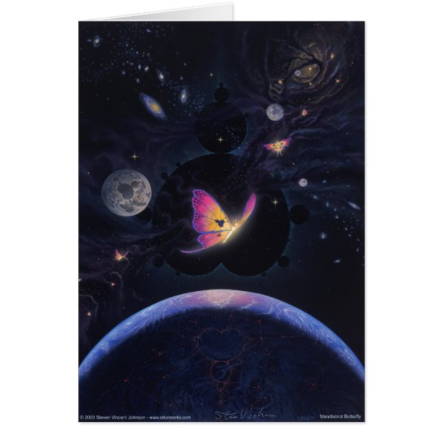 Mandlebrot fjäril hälsningskort (Framsidan)