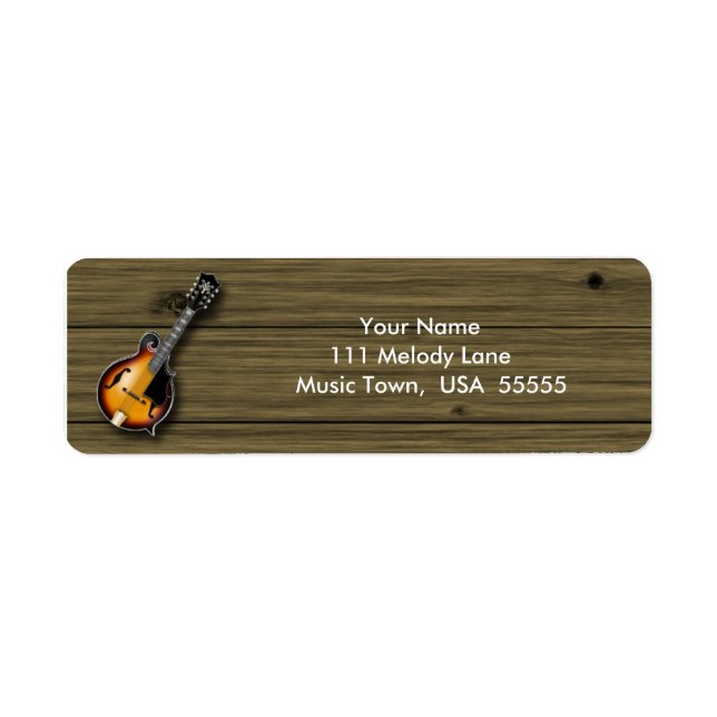 Mandolin Address Label Returadress Etikett (Framsidan)