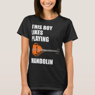 Mandolin Älskare Boy Likes Mandolin Funny Mando T Shirt