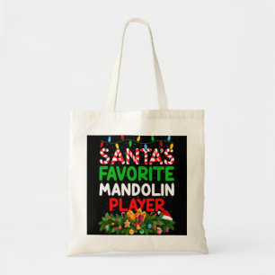 Mandolin Älskare Julafton Lighting Santas Favorite Tygkasse