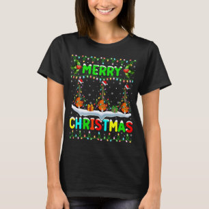 Mandolin Älskare Julafton Mandolin Lighting Santa T Shirt