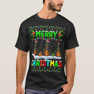 Mandolin Älskare Julafton Mandolin Lighting Santa  T Shirt