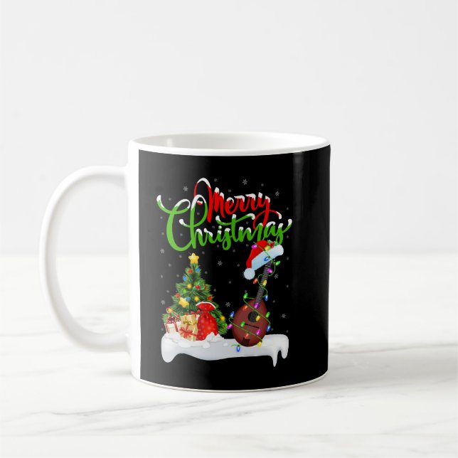Mandolin Älskare Music Älskare Julafton Lighting S Kaffemugg (Vänster)