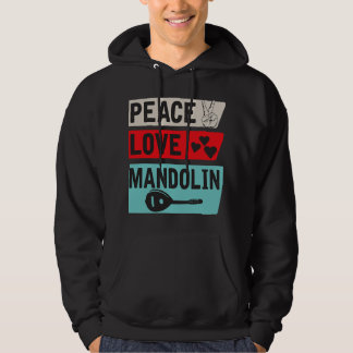 Mandolin Älskare Peace Kärlek Mandolin Blueglass M Hoodie