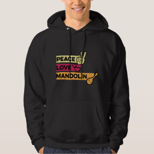 Mandolin Älskare Peace Kärlek Mandolin Maestro Hoodie