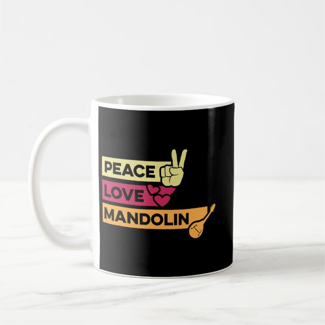 Mandolin Älskare Peace Kärlek Mandolin Maestro Kaffemugg (Vänster)