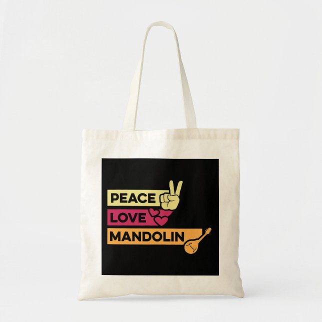 Mandolin Älskare Peace Kärlek Mandolin Maestro Tygkasse (Framsidan)