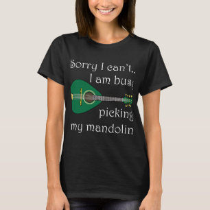 Mandolin Älskare Picking Bluegräs Musik noter T Shirt