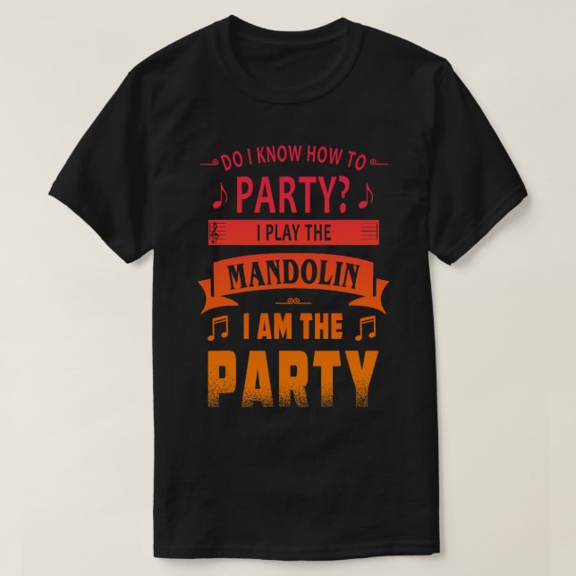 Mandolin Älskare player party T Shirt (Design framsida)