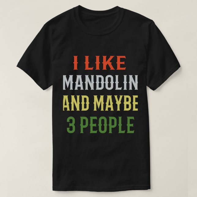 Mandolin Älskare Retro Mandolin Design. Jag gillar T Shirt (Design framsida)