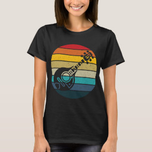 Mandolin Älskare retro sunset vintage mandolin pla T Shirt