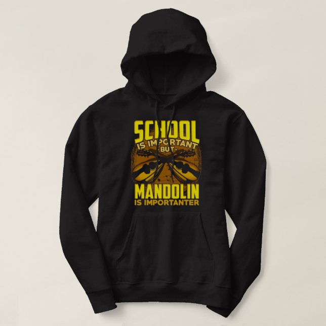 Mandolin Älskare Shirt BluegräMusic Retro Hoodie (Design framsida)