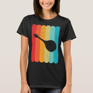 Mandolin Älskare Silhouette Retro Vintage Linjer 7 T Shirt