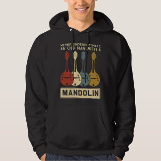 Mandolin Älskare underskattar aldrig en gammal man Hoodie