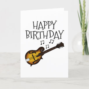 Mandolin Birthday Card Mandolinist Musician Tack Kort
