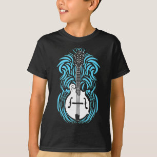 Mandolin Blue Flame Vintage Bluegräs Music F T Shirt