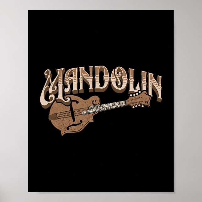 Mandolin BluegräsFolk Music Mandolin Player Musi Poster (Framsidan)