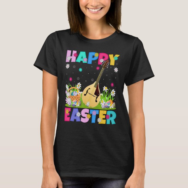 Mandolin Glad påsk Funny Mandolin Påsk Sunda T Shirt (Framsida)