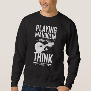 Mandolin Instrument Music Player Beginner Lesson Lång Ärmad Tröja