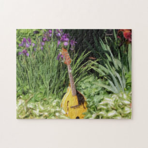 Mandolin Iris Blomsterträdgård Photo Painting Pussel