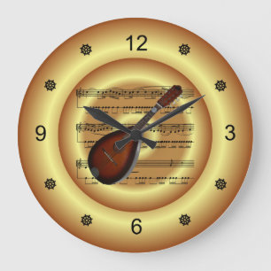 Mandolin ~ Lakan Music ~ Guld Background ~ Stor Klocka