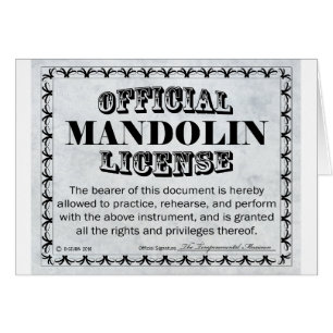 Mandolin License Hälsningskort