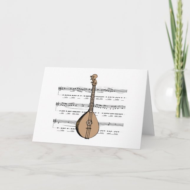 mandolin lute och lakan musik kort (Framsida)