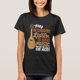 Mandolin Mandolinist mina grannar lyssnar på Under T Shirt