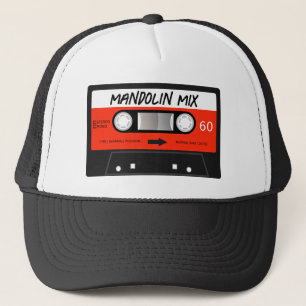 Mandolin Mixtape Retro Red Vintage Cassette-band Keps