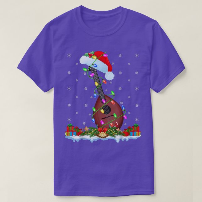 Mandolin Music Lover Matching Santa Hat Mandolin C T Shirt (Design framsida)