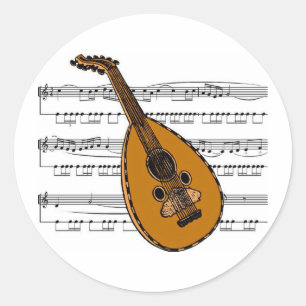 Mandolin musical 15 B Runt Klistermärke