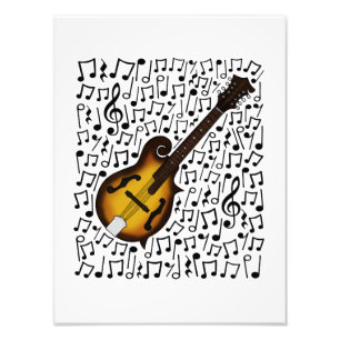 Mandolin Musik noter Mandolinist Musician Fototryck