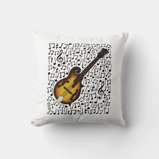 Mandolin Musik noter Mandolinist Musician Kudde (Framsida)