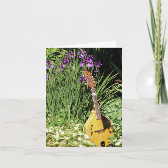 Mandolin och Iris Blomsterträdgård  Anteckningskort (Framsida)