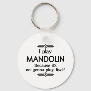 Mandolin - Play Itself Funny Deco Music Nyckelring