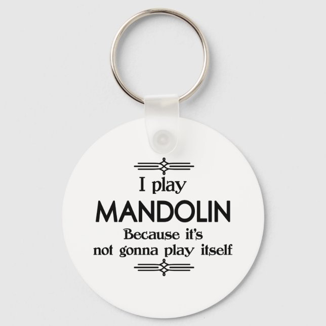 Mandolin - Play Itself Funny Deco Music Nyckelring (Framsida)