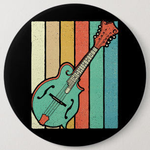 Mandolin Player Funky Retro Bluegräs Mandolin Mus Knapp