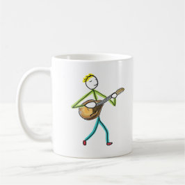 Mandolin Playing Stickman Kaffemugg