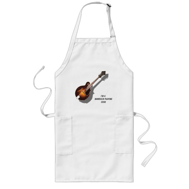 MANDOLIN SOM LEKER COOK-APRON LÅNGT FÖRKLÄDE (Framsidan)