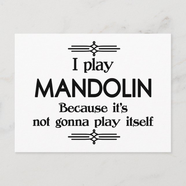 Mandolin - Spela Själv Roligt Deco Musik Vykort (Framsida)