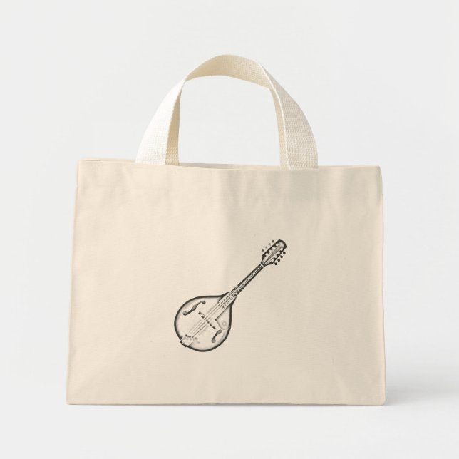 Mandolin "Teckning" Mini Tygkasse (Framsidan)