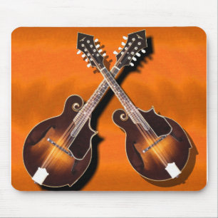 mandolins som korsas på orangen - MOUSEPAD Musmatta